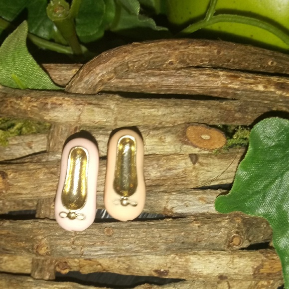 Sold Small ballerina slipper stud earrings - Picture 2 of 2